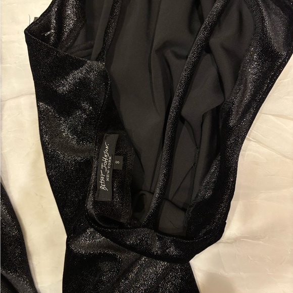 Vintage Betsey Johnson Black Glitter Halter Evening Maxi Dress- Size Small - Picture 3 of 3